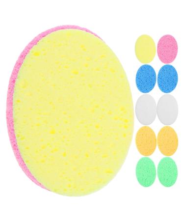 Cabilock Facial Sponge Round Face Cleansing Sponge 12Pcs Makeup Remover Pads Cleaning Wipes for Exfoliating Mask