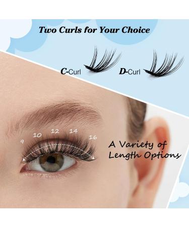 300 Pcs Individual Lash Clusters 9-16mm Mix Length DIY Extension - Dramatic Volume & Easy Self Application at Home - C-Mix 50D - Buy Online on SooperMarket.com