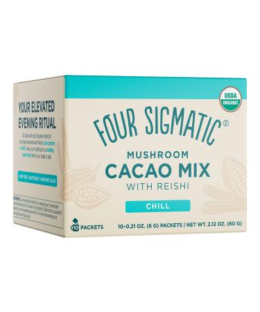 Mushroom Hot Cacao Mix by Four Sigmatic | Organic Reishi Mushroom Cacao Powder | Supports Stress & Sleep | Calm & Relax | Organic Cacao, Reishi, Cinnamon & Cardamom | Vegan & Gluten-Free | 10 Count Cacao with Reishi 10 Cou