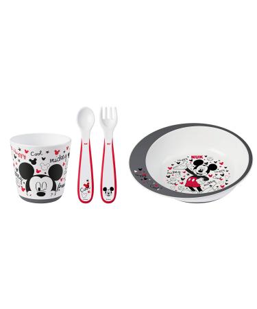 NUK Mickey Mouse Infant Tableware Set  4 Pieces 4 Piece Set