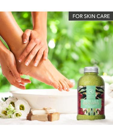 Premium Eucalyptus Bathing Salt 600g - Relaxation & Stress Relief with Natural Sea Salt & Essential Oils - Ideal for Sleep Cold Relief & Swim Additive - Buy Online on SooperMarket.com