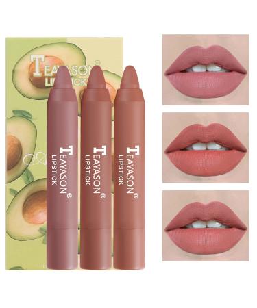 Buy 3PC Lipstick Set - Waterproof Matt Nude & Gloss - Long-Lasting Beauty Kits for International Shipping - Buy Online on SooperMarket.com
