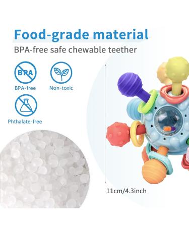 Accevo Bite Ring - Soft Silicone Baby Toy for 3+ Months | Teething Aid & Gripping Gift for Babies 6 Months+ - Buy Online on SooperMarket.com