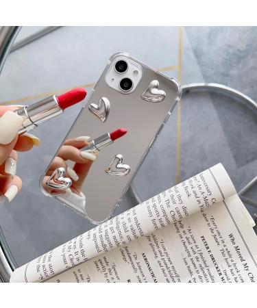 Shinymore iPhone 14 Mirror Case - Cute Heart Soft Silicone Cover Shockproof & Protective for Women & Girls - Buy Online on SooperMarket.com