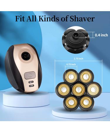 Vsmooth Electric Shaver Replacement Head | Waterproof Blades for Bald Men | Wet & Dry Floating Razor Blade - Gold-7g - Buy Online on SooperMarket.com