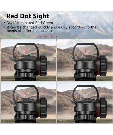MidTen 4-16x50 Tactical Rifle Scope with Dual Illuminated Optics, Rangefinder, Reflex Sight, Holographic Reticle, and Laser Sight - Buy Online on SooperMarket.com