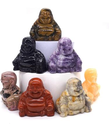 TRUSTTWO 1.5" Buddha Statue Natural Healing Crystal Reiki Chakra Spiritual Hand Carved Stone Maitreya Figurine Crafts Home Lucky Decor The White Turquoise - Buy Online on SooperMarket.com