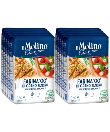 il Molino Chiavazza - Authentic Italian Soft Wheat Type ''00'' Pizza Flour 1kg - Pack of 10 | Perfect for Traditional Pizza & Focaccia