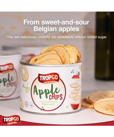 Tropgo - Belgium Apple Chips - 100% Fruit - Natural Healthy Snack - Fresh Red Apple Crisps 35gr - Recyclable Tin Fresh lock seal (1-Pack Red) Red 1-Pack - Buy Online on SooperMarket.com
