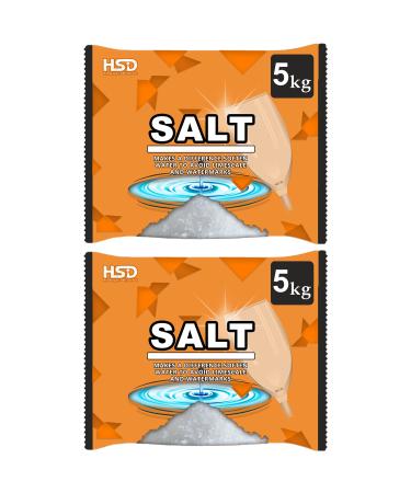 dishwasher salt 5kg powerful crystal limescale remover on your glassware and water softener life & improving its performance 99% purity (2 pack)