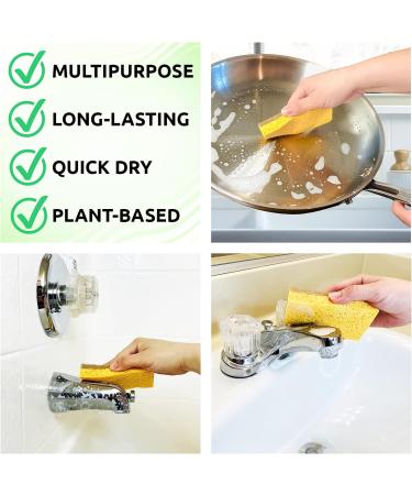 Natural Sponge 10 Pack - Eco-Friendly Kitchen Sponge | Biodegradable Plant-Based Cleaning Dish Sponge - Buy Online on SooperMarket.com