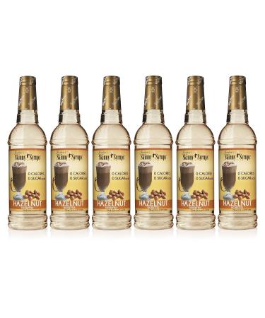 Jordan's Skinny Syrups Sugar-Free Coffee Syrup Hazelnut Flavoring for Chai Latte Protein Shake and More - Zero Calorie Gluten-Free Keto Friendly - 750ml (25.4 Fl Oz) - Pack of 6