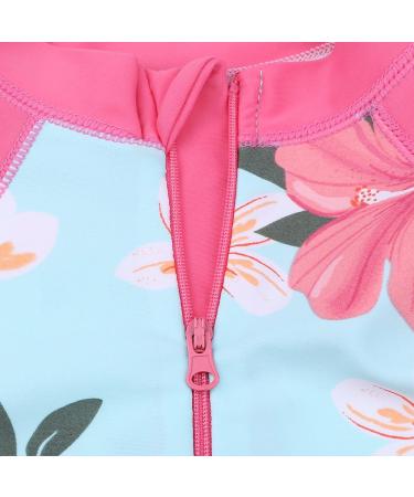HUAANIUE Baby Girls Short Sleeve One Piece Swimsuit | UPF 50+ Sun Protection | Cyanflower Swimwear | 2-3 Years - Buy Online on SooperMarket.com