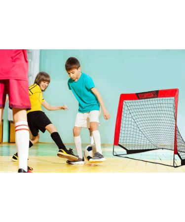 L RUNNZER Portable Soccer Goal  Pop Up Soccer Goal Net for Backyard  Set of 2 with Portable Carrying Case Red 4x3 FT - Buy Online on SooperMarket.com