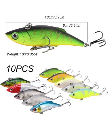 Sougayilang Minnow Fishing Lures Crankbaits Set - 10PCS Trout Bass Perch Hard Baits Swimbaits for Topwater Fishing - Style-B - Buy Online on SooperMarket.com