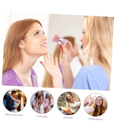 NOLITOY Mushroom Head Makeup Brush | Fluffy Face Powder & Cheek Brush | Triangle Body Brush | Portable Pink Beauty Tool - Buy Online on SooperMarket.com