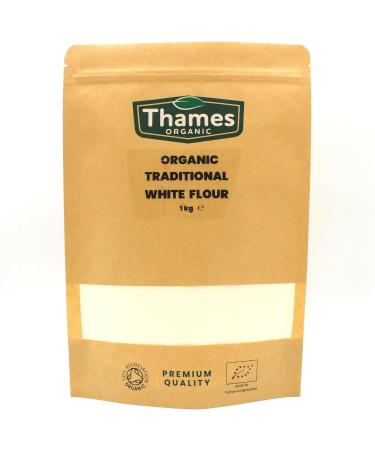 Traditional Organic White Flour-Certified Organic Non-GMO Vegan No Additives No Preservatives Resealable Bag by Thames Organic 1kg - Buy Online on SooperMarket.com