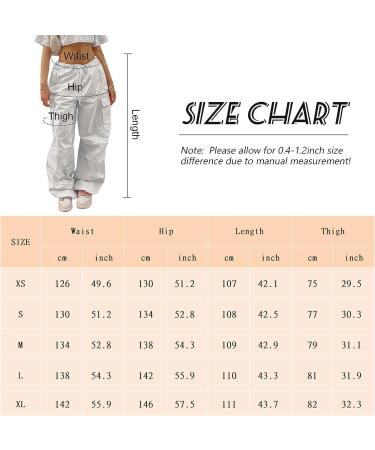 FEOYA Women Baggy Cargo Pants Drawstring Loose Straight Leg Hip Hop Parachute Pant - Y2K Egirl Joggers - White (Size Small) - Buy Online on SooperMarket.com