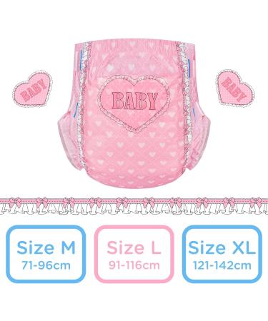 LittleForBig Adult Printed Diaper 2 Pack - Blushing Baby Print (XL 121-142 CM), Pink - Buy Online on SooperMarket.com
