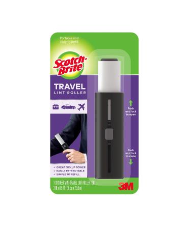 Scotch-Brite Mini Travel Lint Roller, Works Great On Pet Hair, 30 Sheets 1 Roller