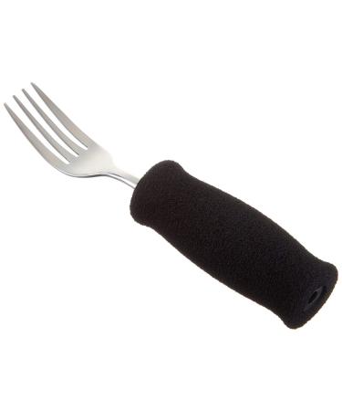 Sammons Preston Deluxe Built-Up Handle Fork 8" Long Stainless-Steel Easy-Hold Utensil with Removable Soft Molded Foam Grip Adaptive Eating Aid for Those with Arthritis and Weak Grip