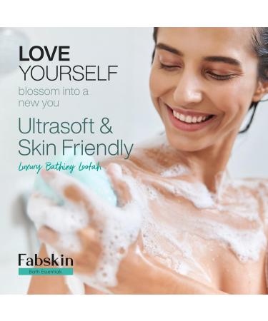 Luxury Bathing Round Loofah for Men & Women - Aqua & Pink | Enhance Your Shower Experience - Buy Online on SooperMarket.com