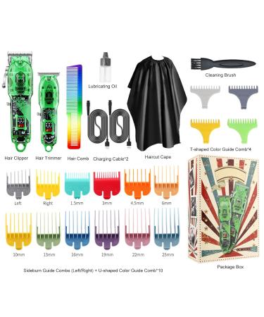 Buy Electric Hair Clippers - Cordless Trimmer Kit for Men with 16 Guide Combs | Professional Haircut & Grooming Tools for Home & Salon - Buy Online on SooperMarket.com