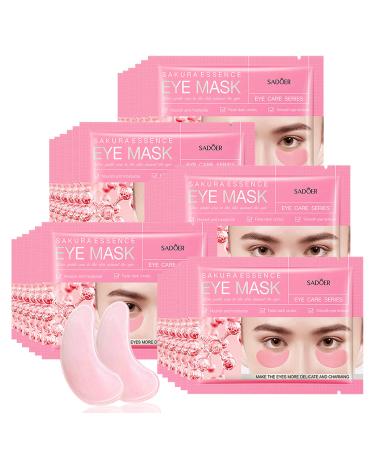 Adofect 30 Pairs Under Eye Patches Sakura Extract Gel Eye Mask for Puffy Eyes  Wrinkles and Dark Circles - Hydrating Eye Patches  Gel Eye Patches Eye Bags Treatment for Women and Man  Sakura
