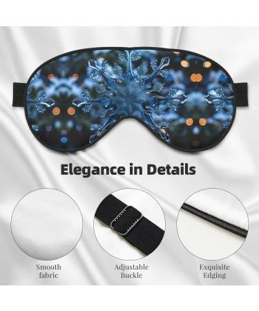 Blue Christmas Snowflake Print Double-Sided Eye Mask Soft and Light Blocking for Enhancing Sleep Quality - Buy Online on SooperMarket.com