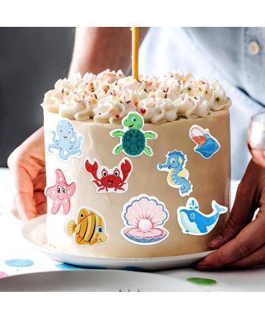 Alegre Edible Marine Animals Cake Decorations - 56 Ocean Theme Toppers for Birthdays & Baptism | Underwater World Cupcake & Muffin Decor - Buy Online on SooperMarket.com