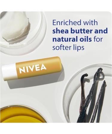 NIVEA Vanilla Buttercream Lip Balm | Made with Jojoba Oil & Shea Butter | Keeps lips moisturized for 24H | 2 x 4.8g tubes - Buy Online on SooperMarket.com