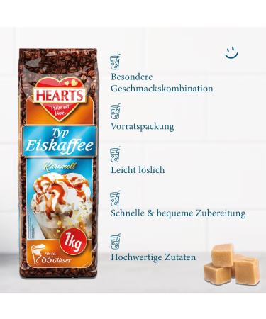 Hearts Eiskaffee Karamell 2 Pack | Instant Coffee Powder | Creamy Caramel Flavor | Serves 160 Cups | Quick Summer Beverage - Buy Online on SooperMarket.com