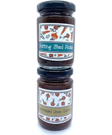 Chutney Selection Gift Set - Great Present For Friends & Family - Includes Caramelised Onion & Potting Shed Pickle - Variety Twin Pack - Lovely Gift Box Filled with Delicious Savoury Spread. - Buy Online on SooperMarket.com