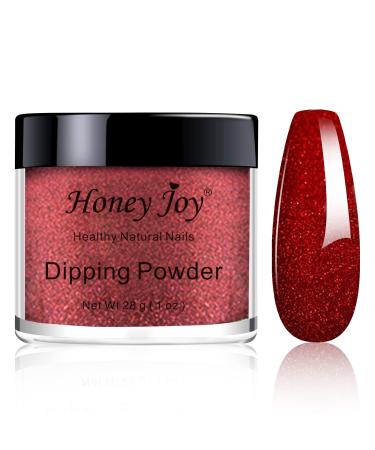 28g/Box Dark Red Glitter Fine Dipping Powder No Lamp Cure Nails Dip Powder Like Gel Nail Natural Dry For Nail Salon  No.29 HJ-ACG029