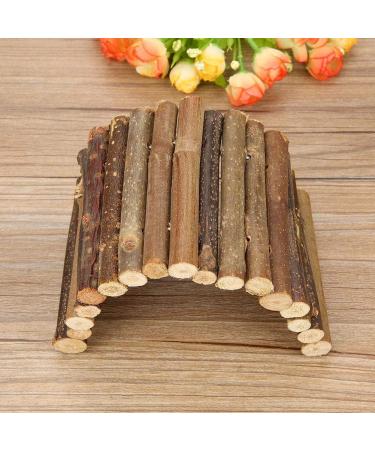 Duokon Hamster Accessories - Wooden Bridge & Curved Ladder for Hamsters Mice & Rats | Premium Small Pet Toys - Buy Online on SooperMarket.com