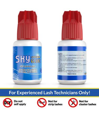 Sky Glue S+ - 2 Bottles | Super Strong Black Lash Extension Adhesive | Fast Drying/7+ Week Retention | Professional Grade for Long Lasting Semi Permanent Individual Lash Extensions - Buy Online on SooperMarket.com