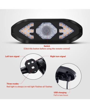 Wireless Remote Bike Tail Light w/ Turn Signals | USB Rechargeable & Waterproof Cycling Taillight for Night Safety - Buy Online on SooperMarket.com