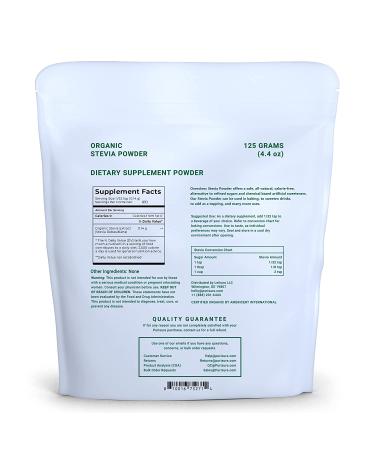 Pure Organic Stevia Powder 125g - Highly Concentrated Zero-Calorie Sweetener by PuriSure - Buy Online on SooperMarket.com