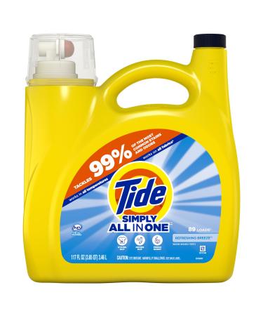 Tide Simply Clean & Fresh Liquid HE Laundry Detergent Refreshing Breeze 117 Oz
