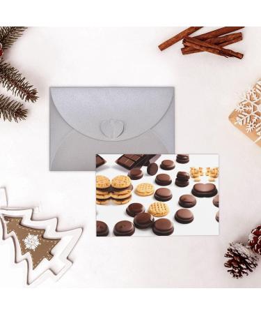Cookies Food Chocolate Chip Biscuits Pearl Paper Greeting Card - Double-Sided Pearl Effect with Suitable for Various Occasions Cookies Food Chocolate Chip Biscuits One Size - Buy Online on SooperMarket.com