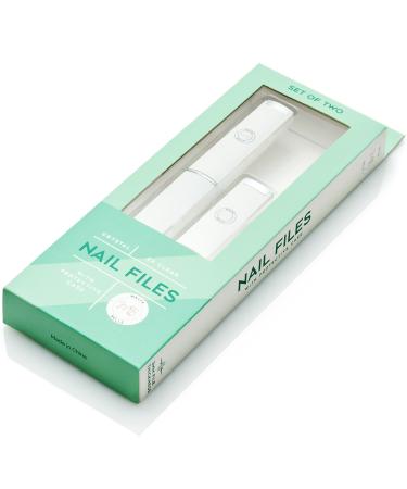 Malva Belle Best Crystal Glass Nail File Long Lasting Double Sided Tempered Glass File Professional Salon Manicure/Pedicure Filing Tool for Natural Nails - 2 Pack (3 mm) Clear X2 3mm