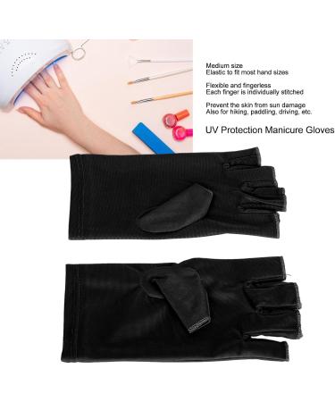 Professional UV Gloves for Nails Full Coverage Finger UV Nail Gloves for Gel Nail Lamp Manicures with Breathable Comfortable Black (Black) One Size - Buy Online on SooperMarket.com