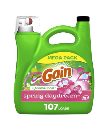 Gain + Aroma Boost Liquid Laundry Detergent Spring Daydream Scent 107 Loads 154 fl oz HE Compatible Spring Daydream 154 Fl Oz (Pack of 1)