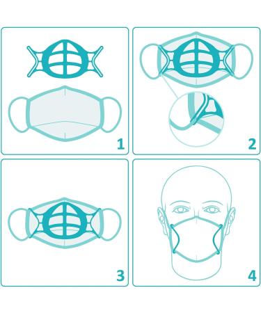 3D Mask Bracket Insert for Cloth Mask - Mouth Guard for Breathing Space - Comfortable Inner Support Frame (3 Pack, Semi-Transparent) - Buy Online on SooperMarket.com