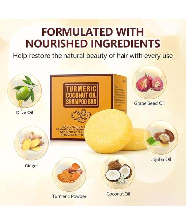 Tamoskiny Ginger & Turmeric Hair Regrowth Shampoo Bar - Organic Solid Bar for Hair Growth 120g - Buy Online on SooperMarket.com