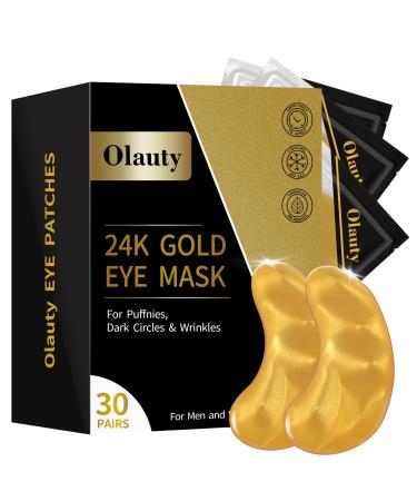 24k Gold Under Eye Patches 30 Pcs Collagen Under Gel Eye Masks Reducing Fine and Lines Dark Circleeye Patches Gel Eye Masks Beauty & Personal Care Black Box