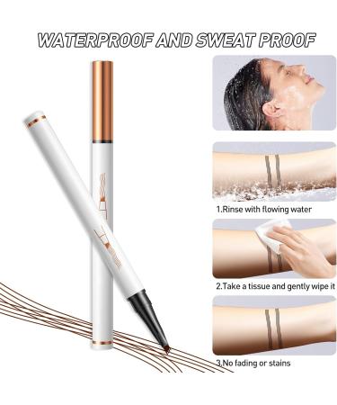 Eyebrow Pencil Kaluofan 2PCS Magic Eyebrow Pencil Eyebrow Pencil with 4 Fork Tip Waterproof Eyebrow Pencil Long-lasting Waterproof Creat Natural and Unique Makeup Look(Light Brown Dark Brown) - Buy Online on SooperMarket.com