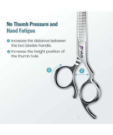 ULG 6.5 inch Hair Thinning Scissors - Professional Barber Shears for Hair Cutting and Texturizing - Japanese Stainless Steel Razor Edge Teeth Blending Scissor for Home Salon - Buy Online on SooperMarket.com