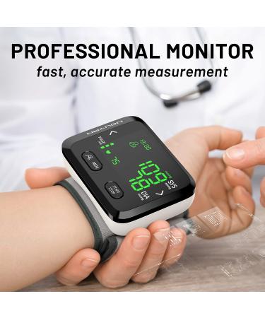 Wrist Blood Pressure Monitor with Large Backlit Display - 198 Memory Readings, Adjustable Cuff, Storage Bag - for Home Use - Black with Backlight - Buy Online on SooperMarket.com