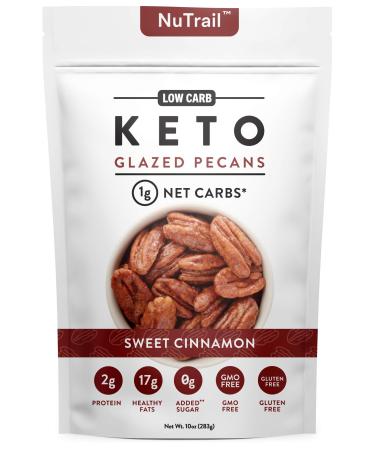 NuTrail - Keto Glazed Nuts Snack - Delicious Healthy Nut Mix - Only 1 Net Carb Per Serving - Keto Snacks & Low Carb Food (10 oz) (Glazed Pecans)